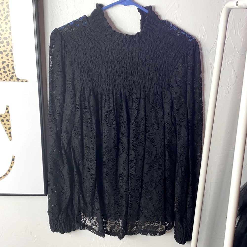 Black Lace Blouse - Picture 1 of 5